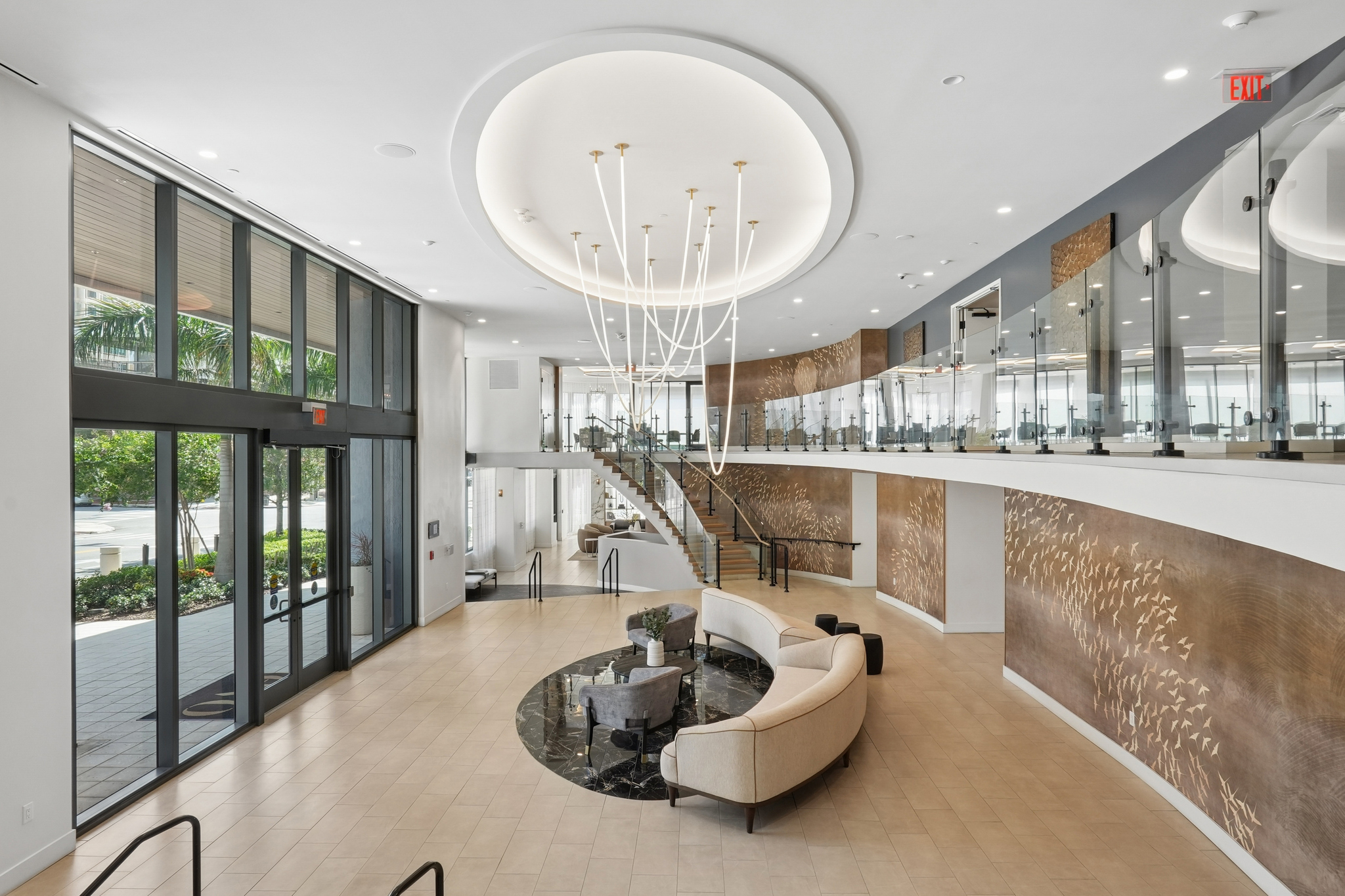 Evo two-story lobby chandelier - St. Petersburg, FL