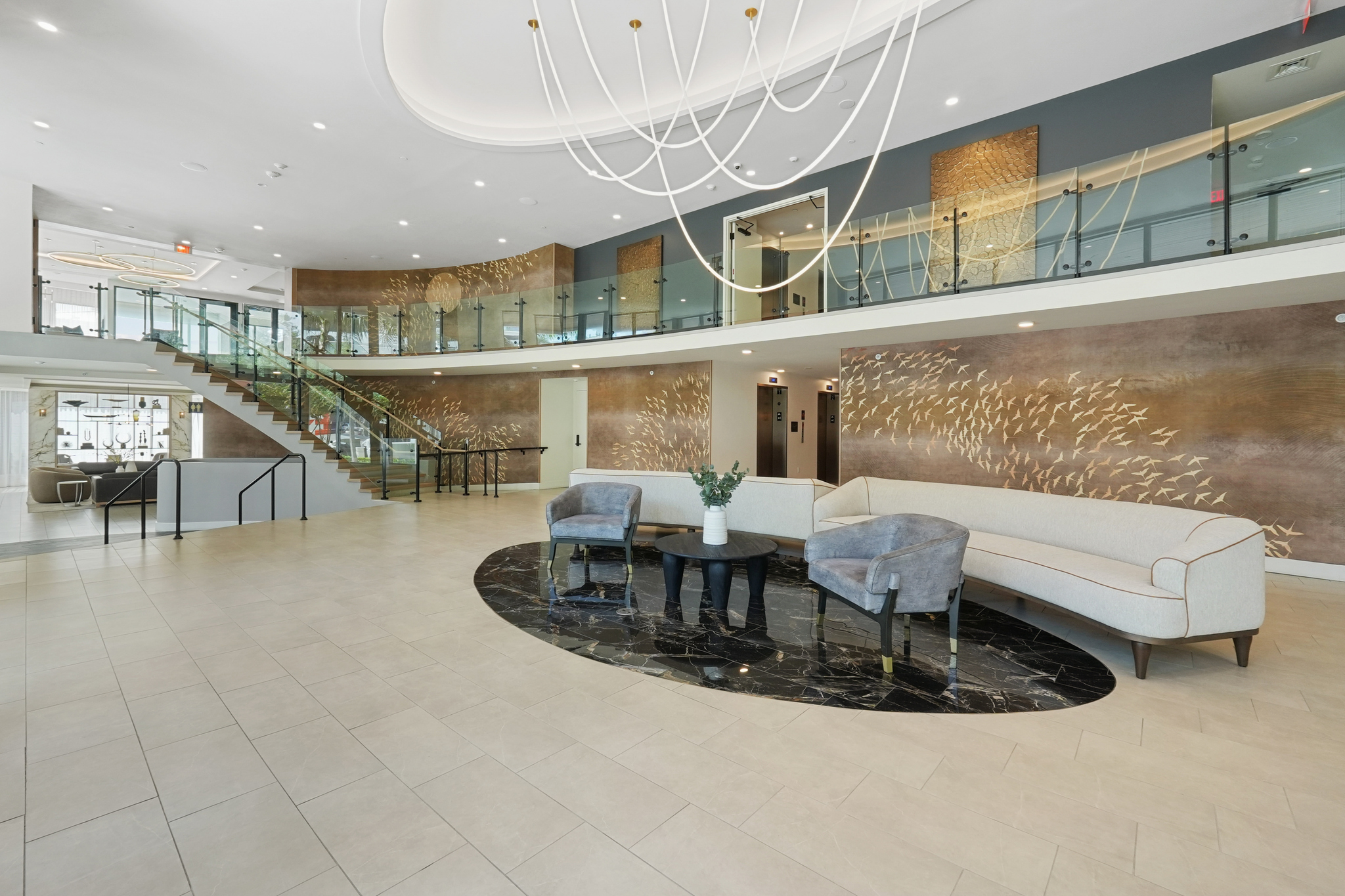 Evo two-story lobby seating area - St. Petersburg, FL